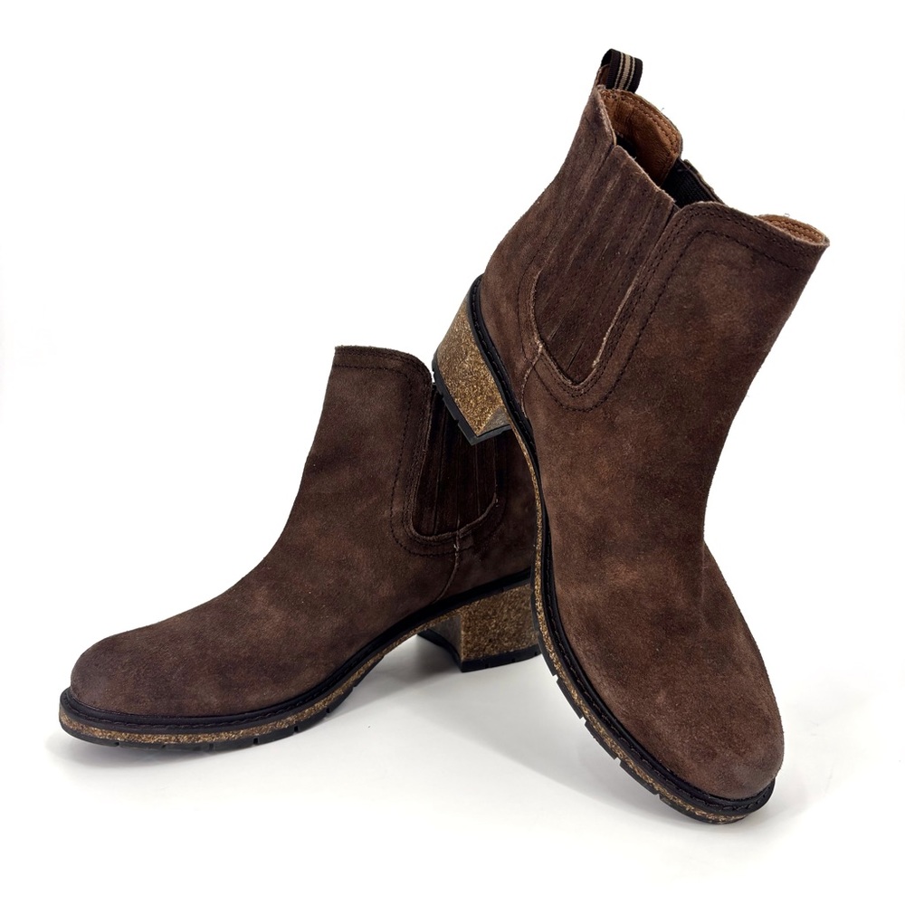 aetrex Willow Dark Brown Heeled Casual Arch Support Ankle Boots, EU 40 (9 - 9.5)